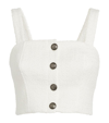 Alessandra Rich Checked Tweed Crop Top In White