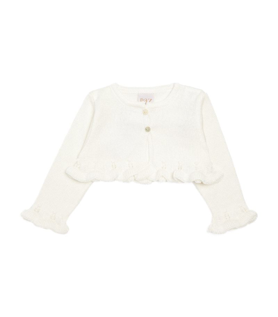 Paz Rodriguez Cropped Cardigan (1-24 Months) In White