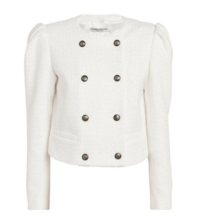 Alessandra Rich Double-breasted Bouclé Jacket In White
