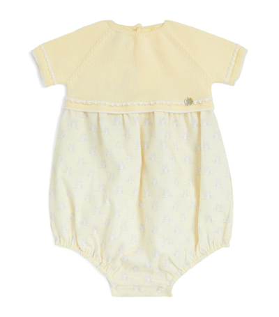 Paz Rodriguez Geese Print Bubble Bodysuit (1-18 Months) In Yellow