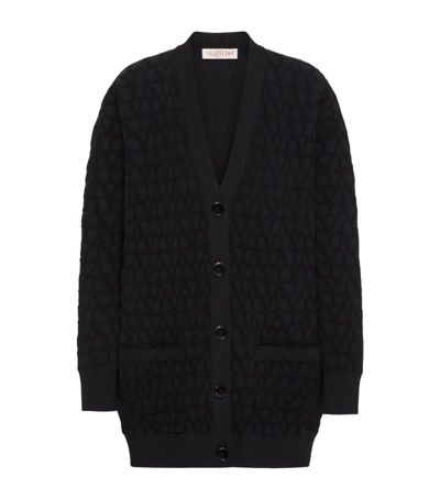 Valentino Monogram Cardigan In Black