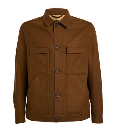 Dunhill Cashmere Overshirt In Brown