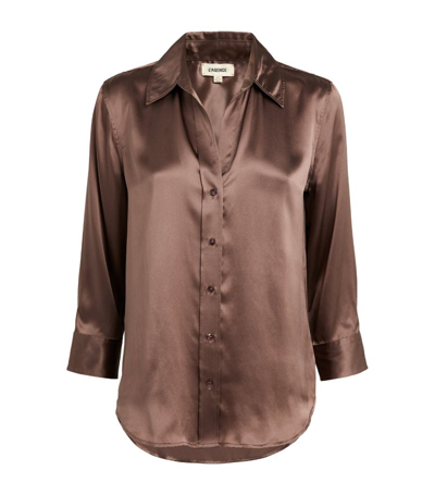 L Agence Dani Sleeve Blouse In Deep Taupe