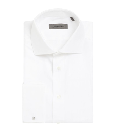 Corneliani Cotton Twill Long-sleeve Shirt In White