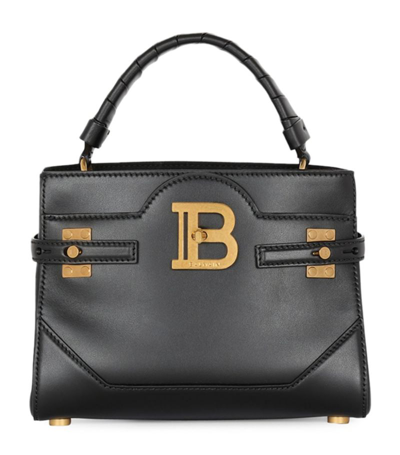 Balmain Leather B-buzz 22 Top-handle Bag In Black