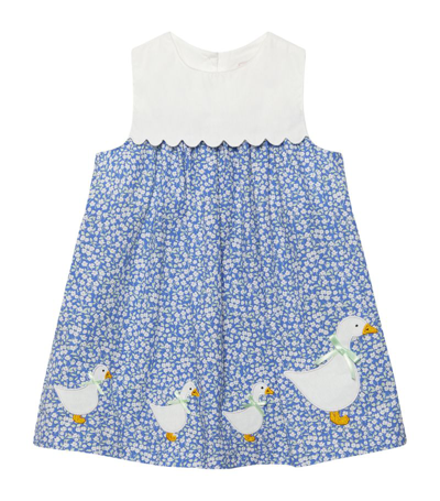 Trotters Floral Duck Dress (3-24 Months) In Blue