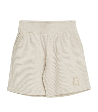 Brunello Cucinelli Kids' Cotton Bernie Bear Shorts (2-6 Years) In Neutrals