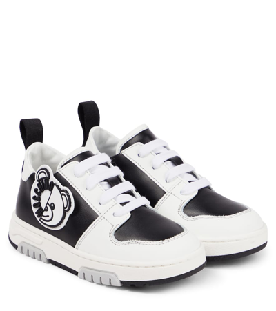 Moschino Kids' Leather Trainers In White