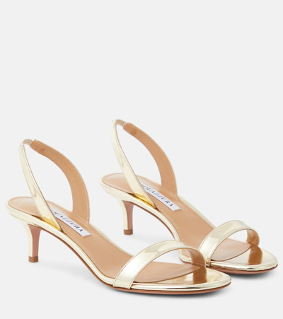 Aquazzura So Nude 50 Mirrored Faux Leather Sandals In Gold