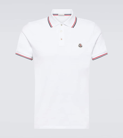 Moncler White Cotton Short-sleeved Polo T-shirt