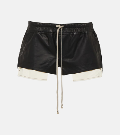 Rick Owens Straight Shorts Contrast Trim Side Slits In Brown