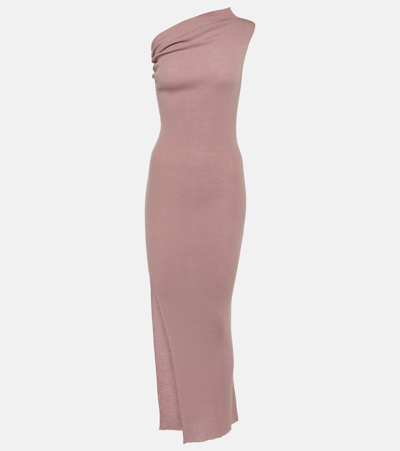 Rick Owens Athena Virgin Wool Maxi Dress In Rose