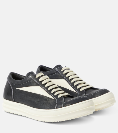 Rick Owens Luxor Leather Sneakers In Amethyst / Milk