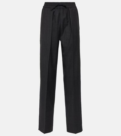 Isabel Marant Liska Stretch Wool Pants In Grey