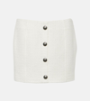 Alessandra Rich Checked Tweed Bouclé Miniskirt In White