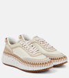 Chloé Chloe Nama Panelled Suede Sneakers In Beige