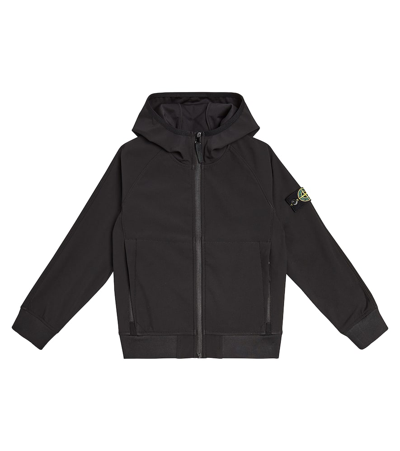 Stone Island Junior Kids' Hooded Jacket In Black