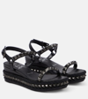 Christian Louboutin Pyraclou 60 Studded Leather Platform Sandals In Black