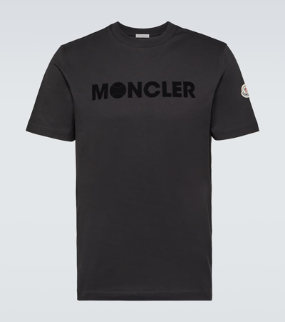 Moncler Cotton-blend Jersey T-shirt In Black