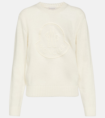 Moncler Logo Wool And Cashmere Jumper In White