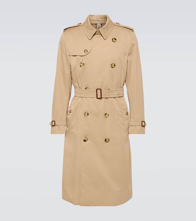 Burberry The Mid-length Kensington Heritage Trench Coat In Blue,yellow