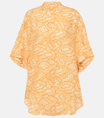 Stella Mccartney Printed Silk Blouse In Multicolor Orange