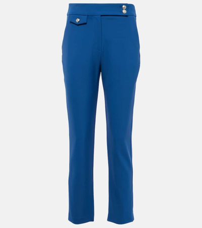 Veronica Beard Renzo High-rise Cropped Slim Pants In Blue