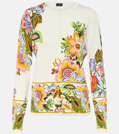 Etro Floral Silk-blend Top In White