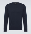 Zegna Cashmere And Silk Sweater In Blue