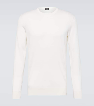 Zegna Cashmere And Silk Sweater In White