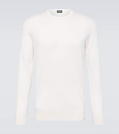 Zegna Cashmere And Silk Jumper In White