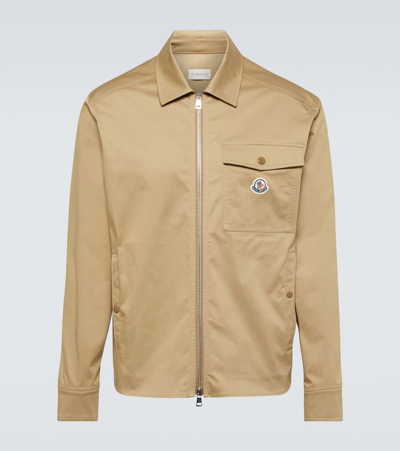 Moncler Cotton Blouson Jacket In Brown