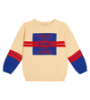 Gucci Kids' Logo-print Cotton-jersey Sweatshirt 4-12 Years In Sweet Cream/avio/mc