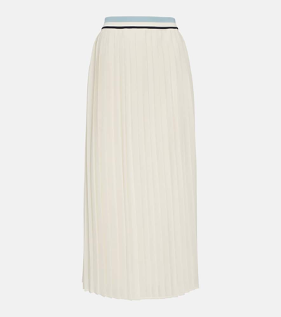 Moncler Pleated Midi Skirt In Ivory
