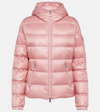 Moncler Gles Hooded Quilted Shell Down Jacket In Pink