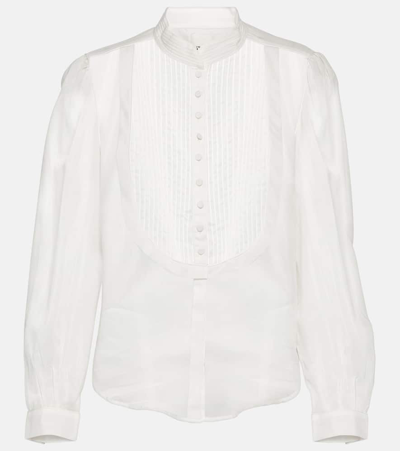 Isabel Marant Balesa Cotton And Silk Shirt In White