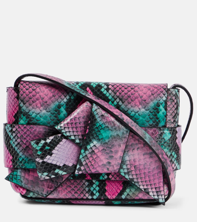 Acne Studios Musubi Croc-effect Leather Crossbody Bag In Multicoloured