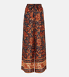 Zimmermann + Net Sustain Junie Printed Organic Silk Wide-leg Pants In Multicoloured