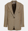 Acne Studios Jemily Checked Linen-blend Jacket In Brown