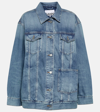 Ganni Oversized Jacke Aus Baumwolldenim In Blue