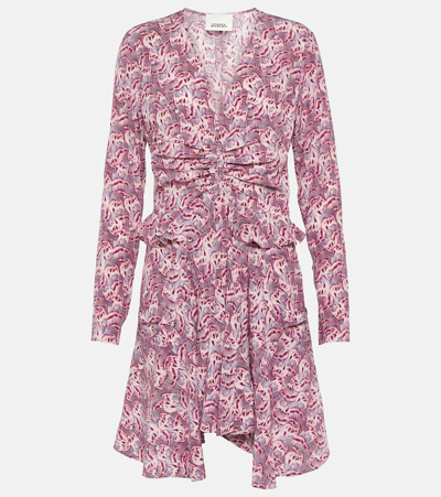 Isabel Marant Usmara Printed Silk-blend Minidress In Pink