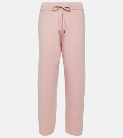 Moncler 羊毛与羊绒运动裤 In Pink