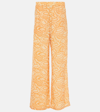 Stella Mccartney Mid-rise Silk Pants In Multicoloured