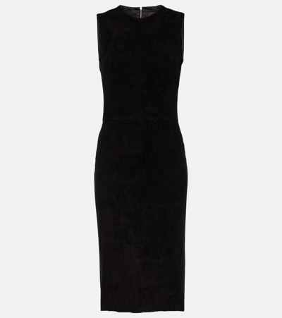 Stouls Eva Leather Midi Dress In Black