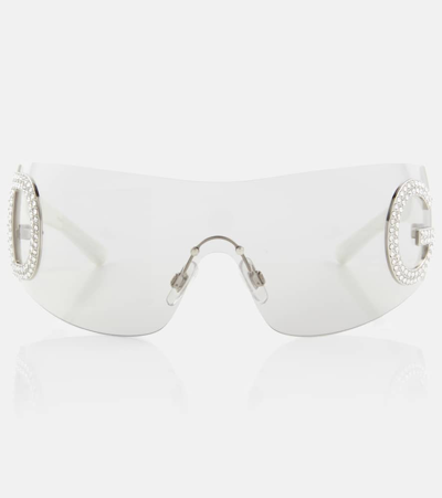 Dolce & Gabbana Re-edition Shield Sunglasses In White