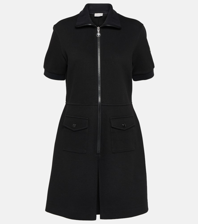 Moncler Cotton-blend Minidress In Black
