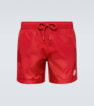 Moncler Logo泳裤 In 455-red