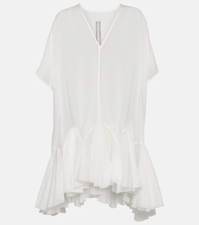 RICK OWENS DIVINE ASYMMETRIC COTTON MINI DRESS