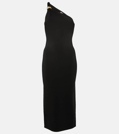 Galvan One-shoulder Midi Dress In Black