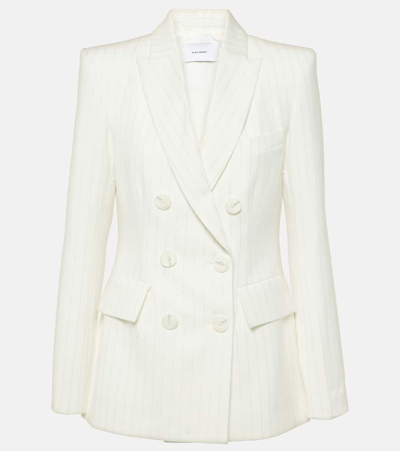 Alex Perry Pinstripe Double-breasted Blazer In White